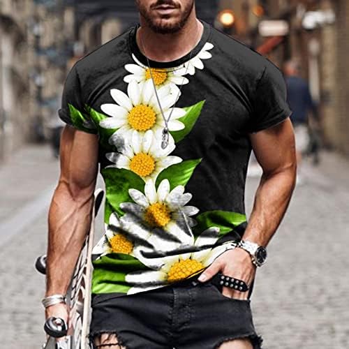 Мъжки Графични Тениски С Цветя, Красиви Модерни Тениски, Ежедневни тениски с кръгло деколте, Летни Меки и Удобни Блузи С Къс