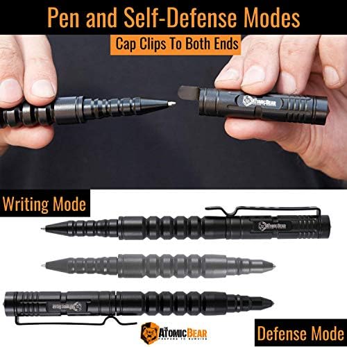 Тактическа химикалка Atomic Bear - Дръжка с ключ за стъкла - Използва се в полицейско и военно оборудване - химикалки с безплатна