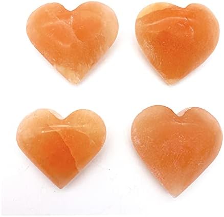 BINNANFANG AC216 1 бр. Натурален Оранжев Селенит във формата На Сърца, Ръчно изработени, Гипсовый Crystal, Лечебен Камък за Декорация,