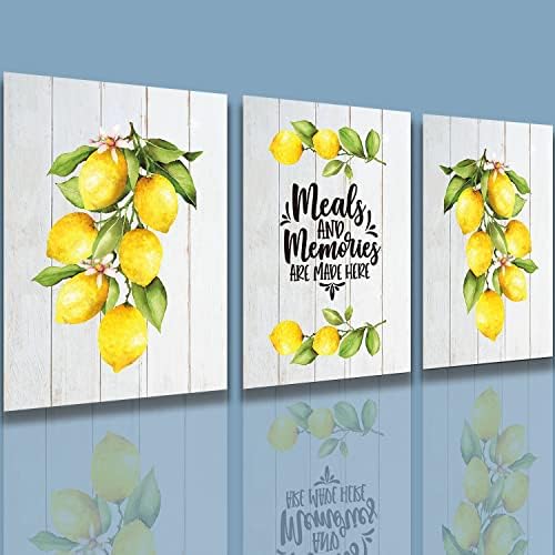 Акварелни лимон стенни рисунки в кухнята, Щампи с лимон, Интериор за кухня в стил фермерска къща декорация за стените на кухнята,