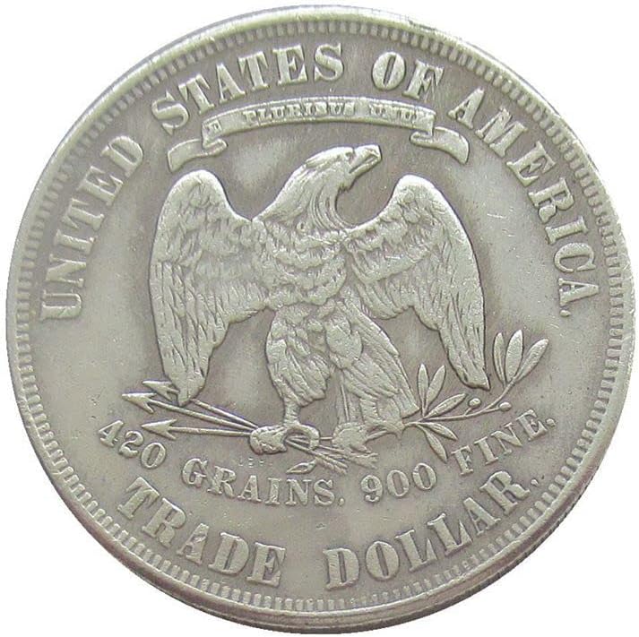 Възпоменателна монета-Копие със сребърно покритие Take Flower 1880 за 1 usd 1880