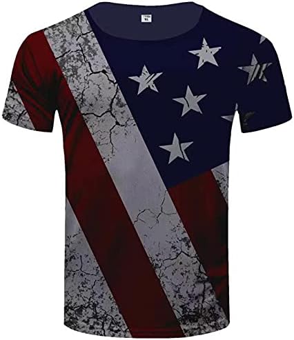 Мъжка тениска с Флага на Съединените Щати, Летни Тениски с 3D Дигитален Печат, тениски с къс ръкав в Деня на Независимостта