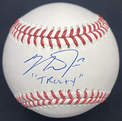 Майк Пъстърва Траути Подписа С бейзболна MLB - Бейзболни топки с автографи