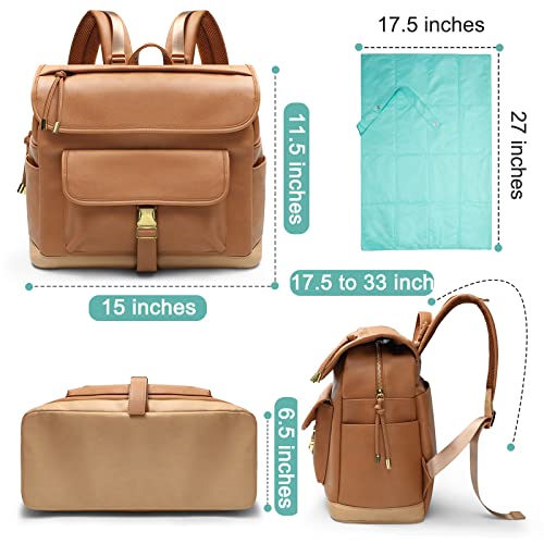 Раница-чанта за памперси MOMINSIDE, Кожена Раница за майки с 12 Джоба, Детска чанта за момчета и момичета, Търсене в регистъра