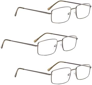 LUR 6 опаковки, прозрачни очила за четене + 3 опаковки на метални очила за четене (само за 9 двойки ридеров + 2,00)