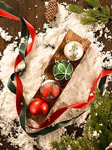 Severin Madelyn Червен Зелен Бял Коледен комплект (3 предмет) на 24-каратные декорация за коледни топки + 30-инчов Коледен