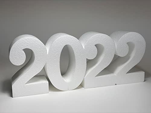 Големи цифри от бяла пяна CalCastle Занаятите 2022 на Нова година и Деня на раждане (конвенционални)