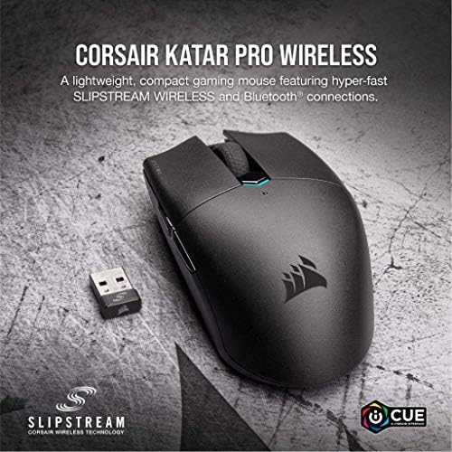 Безжична мишка Corsair Katar Pro, олекотена детска мишката FPS / MOBA със Slipstream технология, Компактен симетрична форма, резолюция 10