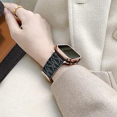 Дизайнерски Луксозни Кожени каишки за часовници, съвместими с Apple Watch Band 38 мм 40 мм 41 мм 42 мм 44 мм 45 мм на 49 мм, съвместими