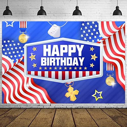 Честит Рожден Ден, Американски Банер с Национален Ден в памет на Фона на Червена, Бяла, Синя Лента, Звезди, Балони, Декор