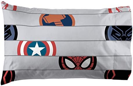 Комплект спално бельо Jay Franco Marvel с эмблемами Отмъстителите за двама - Комплект от 3 теми, Супер Леко и удобно детско спално бельо