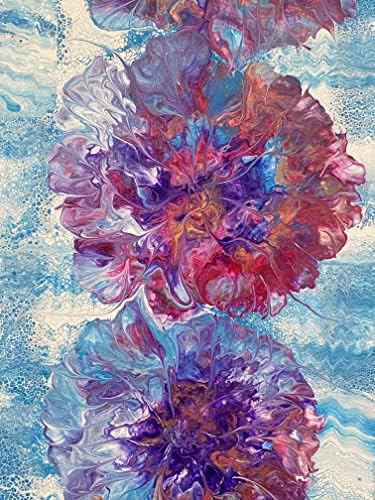 Оригинално произведение, Акрил Течна Боя Върху Платно - 12 x 24 - Пъстри цветя