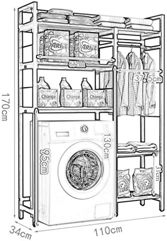 Hokcus Многофункционални Рафтове за пералната машина, За съхранение на Над Тоалетна, Голяма етажерка за Баня Барабанная Перална Машина