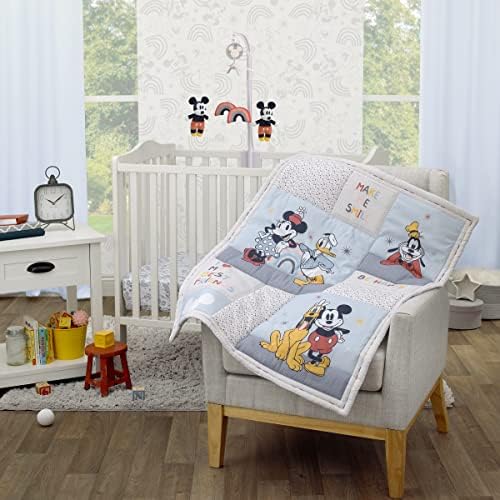 Комплект спално бельо за детска мини-яслите на Дисни Мики и приятели Синьо, Овсяного и червен цвят на Мики Маус, Мини Маус,
