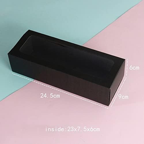 Кафяв/Червен/Черен Подарък кутия от крафт-хартия Выдвижного тип С Прозрачен прозорец от PVC, картонени Кутии за опаковане на Сватбена Бисквити,