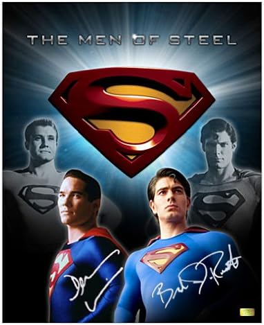 Брандън Раут и Дийн Кейн Оставили автографи На Снимки 16x20 The Men of Steel