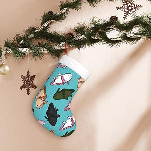 Waymay Плюшени Аксолотли Коледа На Отглеждане 18 Инча Коледен Окачен Чорап Класически Празнични Украси Чорапи