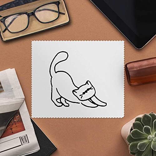 Azeeda 2 x Кърпички за почистване на лещи и очила от микрофибър Stretching Cat (LC00017029)