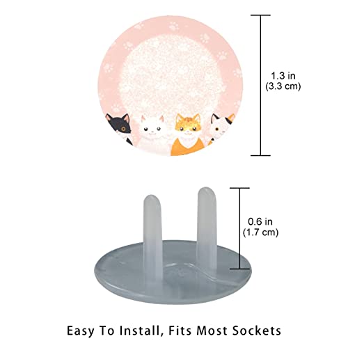 Капачки за контакти с шарени хубава котка и лапите на 24 бр. - Защитни капачки за контакти, за деца – Здрави и устойчиви