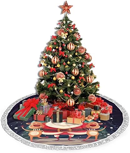 Весела Коледа Пола за Коледната Елха, Подложка за Поли под формата на Елхи с Четка за Празничен Декор на Сватбени партита 48