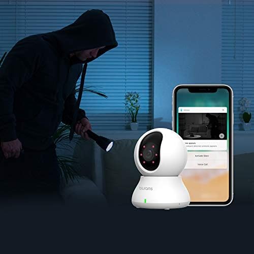 Камера blurams за домашна сигурност, Помещение за съхранение на 360 градуса, Домашна камера за нощно виждане 2K за по-възрастните