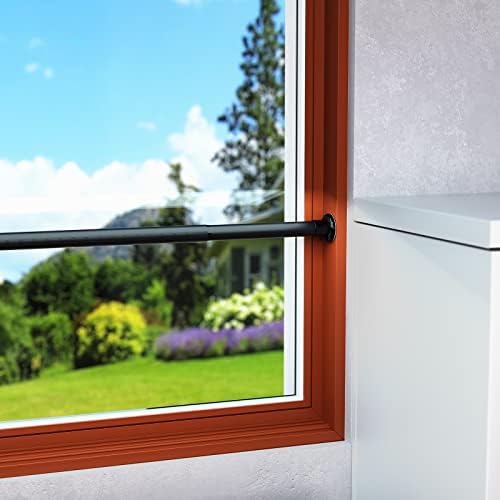 Защитно планк, плъзгащи стъклени врати Aglaiprty, Регулируемо защитно планк прозорец - от 20 см до 26 инча (черен)