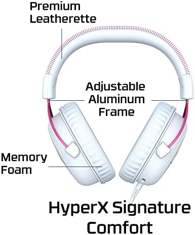 HyperX Cloud II - Детска слушалки, виртуален съраунд звук 7.1, Амбушюры от пяна с памет ефект, Здрава алуминиева рамка, Подвижна