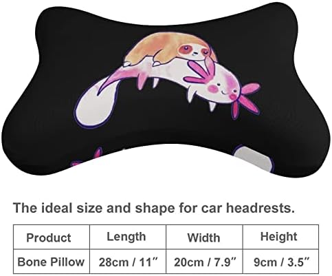 Автомобилната въздушна възглавница за шията Axolotl Love Sloth, 2 броя, Удобна Възглавница За главата с останалите Автомобил,