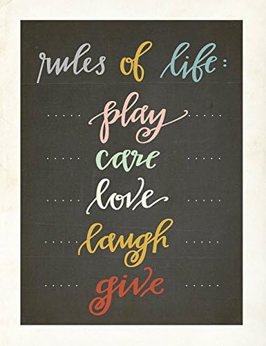 Колекция Rules of Life, Комплект от Четири Стенни Щампи с размер 12x18 Инча, Интериор на детската, Интериор на Детската стая,