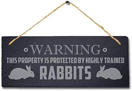Предупреждение Собственост е Защитена Дрессированными Зайци, На която виси Табелка с надпис Грифельный заек
