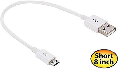 Къс microUSB кабел, съвместим с вашия ZTE N9130, осигурява високоскоростен зареждане. (1 бяло, 20, см 8 инча)