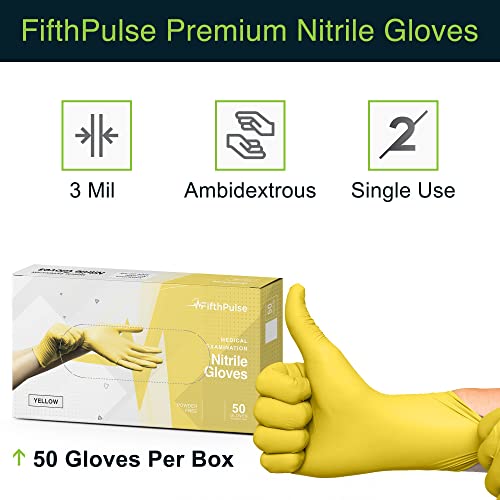 Жълти Нитриловые ръкавици за Еднократна употреба - 50 бр - Нитриловые ръкавици 3 Mils Х големи размери - Гумени ръкавици Без прах и