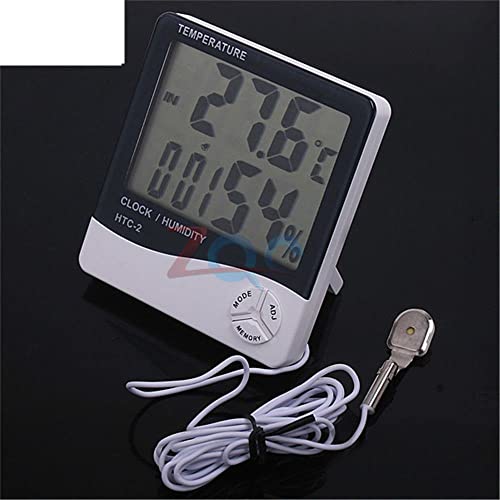 HTC-2 LCD дигитален термометър, влагомер метеорологичната станция измерване на температура и влажност Часовник Стенен стаен сензор