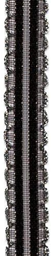 Лентата за бродерия Offray Кендра, ширина 5/8 инча на 25-ярдовой макарата, Черно / Сребро