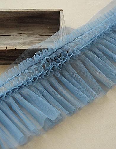 CIPUTRA Покритие от мек тюл с къдри от 10 см, Покритие от син тюл с къдри в стил Ретро - 3 Ярд