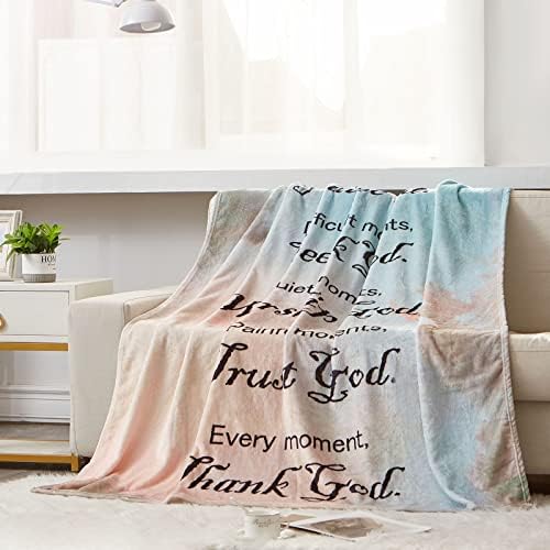 BOOPBEEP Лечебен Покривки с Вдъхновяващи Мисли и Молитви - Религиозно и Меки Покривки, Вдъхновяващи Одеяла и покривала 40x50 см, спално бельо,