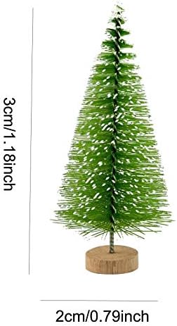 MOHOLL 10 БР. Мини Коледно дърво с дървени основи, подходяща за Миниатюрни Сцени, Миниатюрни Бижута, изработени от Бор 1,18 × 0,79