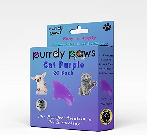 Purrdy Paws 3 Месечен запас от Меки Капсули за нокти за котки Purple Medium - Допълнителни лепила