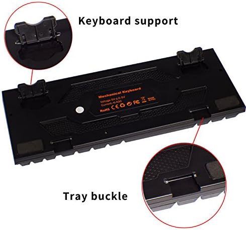 Детска клавиатура VISVEIL с механична подсветка, Ракита линия за предаване на данни с дължина 1,5 м, Ясен звук натискане на клавиатурата за