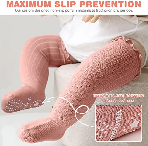 Aaronano/ Чорапогащи до коляното За малки момичета, Нескользящие Чорапи За Деца, Плисирани Форма За Новородено, Чорапи за новородено, 5 Двойки