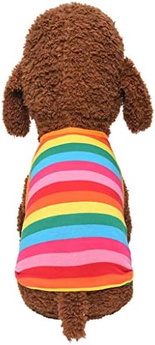Летни тениски с принтом Голямо куче от Экокожи с Дъга и Котка, Стръмни Ризи за Кученца, Облекло за Кучета, Меки Дрехи, Жилетка