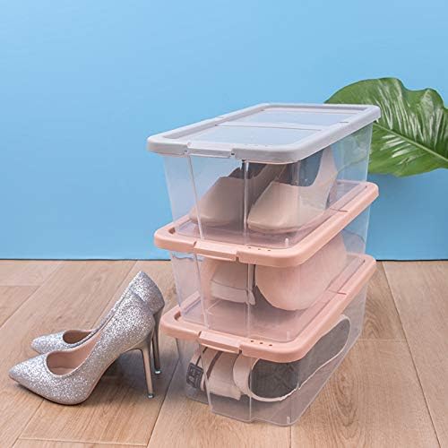 Складываемый Пластмасова кутия за съхранение в гардероба с капак, съд за съхранение на мъжки и дамски обувки за пестене на място (6