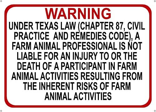 Предупредителен Знак Техасской ферма Знак за професионална отговорност Глава 87 Кодекс гражданска практика Знак за сигурност