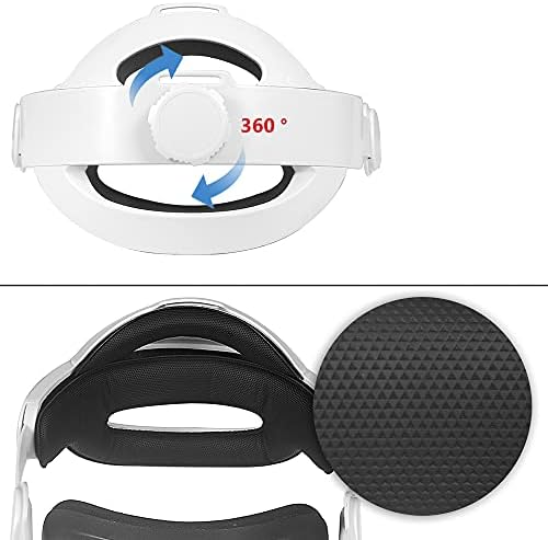 Регулируема лента за главата и силиконов калъф за лице, който е съвместим със слушалки на виртуална реалност Oculus Quest