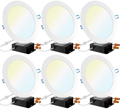 Sunco 8-Инчов ултра-Тънки led осветителни плафониери Slim На избор 2700 K/3000 До/3500 До/ 4000 До / 5000 К, с регулируема яркост