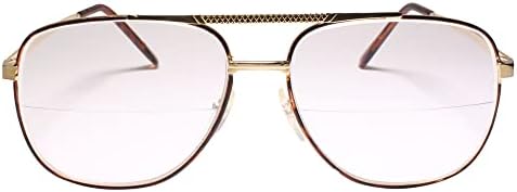 Vintage слънчеви Очила за четене на 90-те години на 80-те години с Бифокальной Лупа Square Gold Reader 1.00