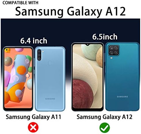 MMY [2 + 2] е Съвместим със защитно фолио за дисплея на Samsung Galaxy A12 + Защитно фолио за обектива на камерата за Galaxy A12 от