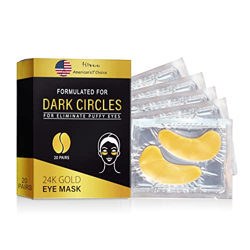 Камдеш 24-каратный златен (20 двойки) Маска за очи с органични гидрогелевым колаген под маската-пластир за отекших око Изглежда свежа