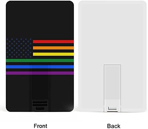 AmericaLGBT Гей-Гордост Дъгата Флаг Кредитна Карта USB Flash Персонализирана Карта с Памет Key Storage Drive 64G