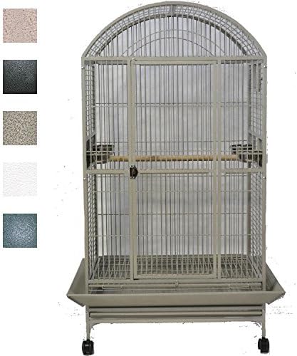 Клетка за птици A & E Cage 9004030 Черна Куполна Клетка за птици с разстояние между пръти 1 инча, 40 х 30